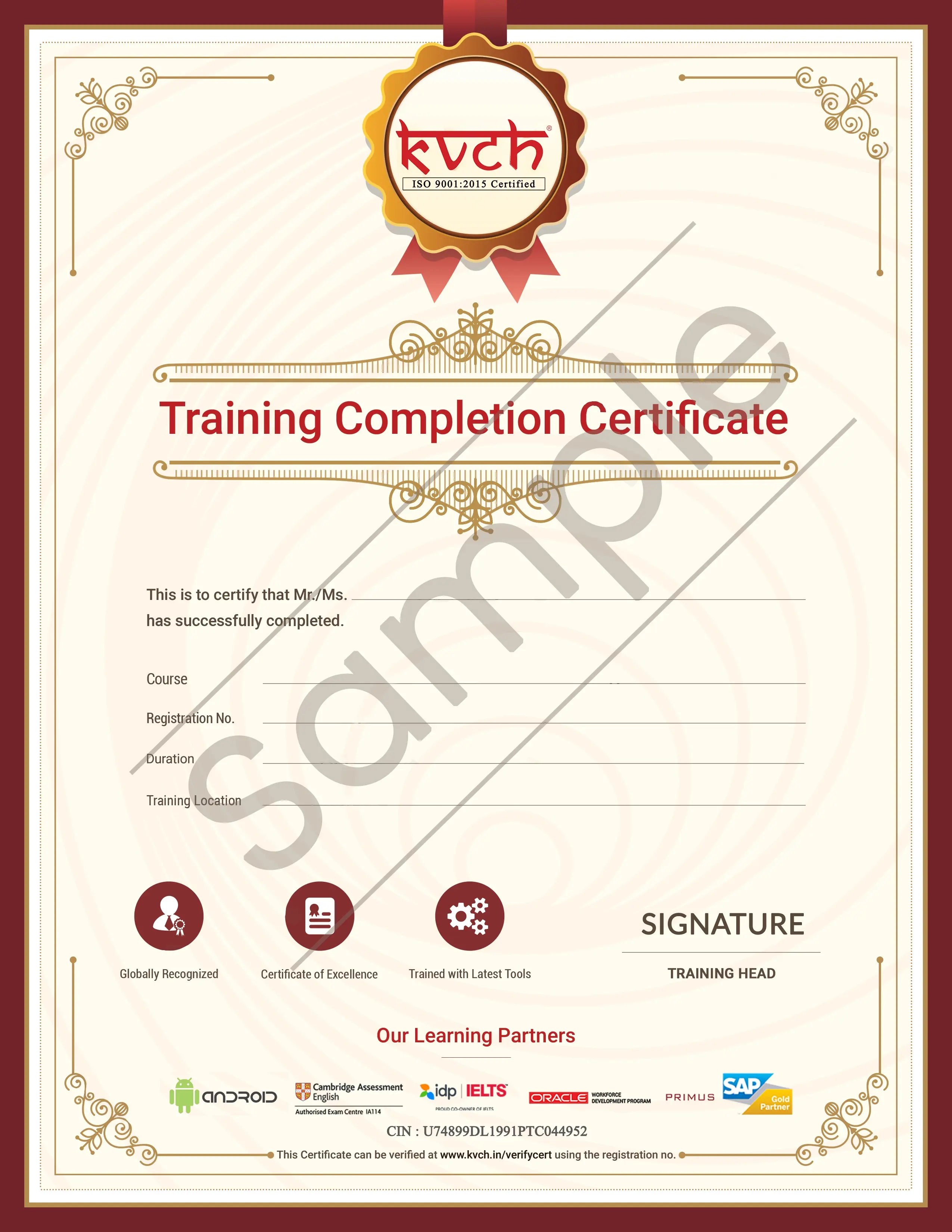 KVCH Certificate